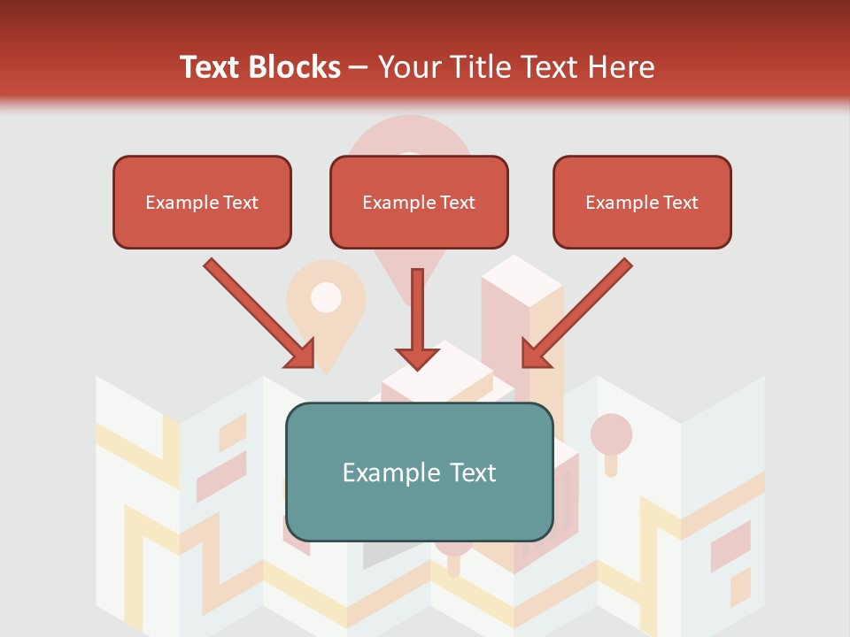 A Map With A Pin On It And A Red Background PowerPoint Template