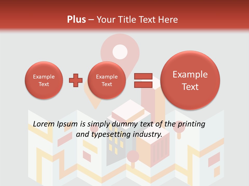 A Map With A Pin On It And A Red Background PowerPoint Template