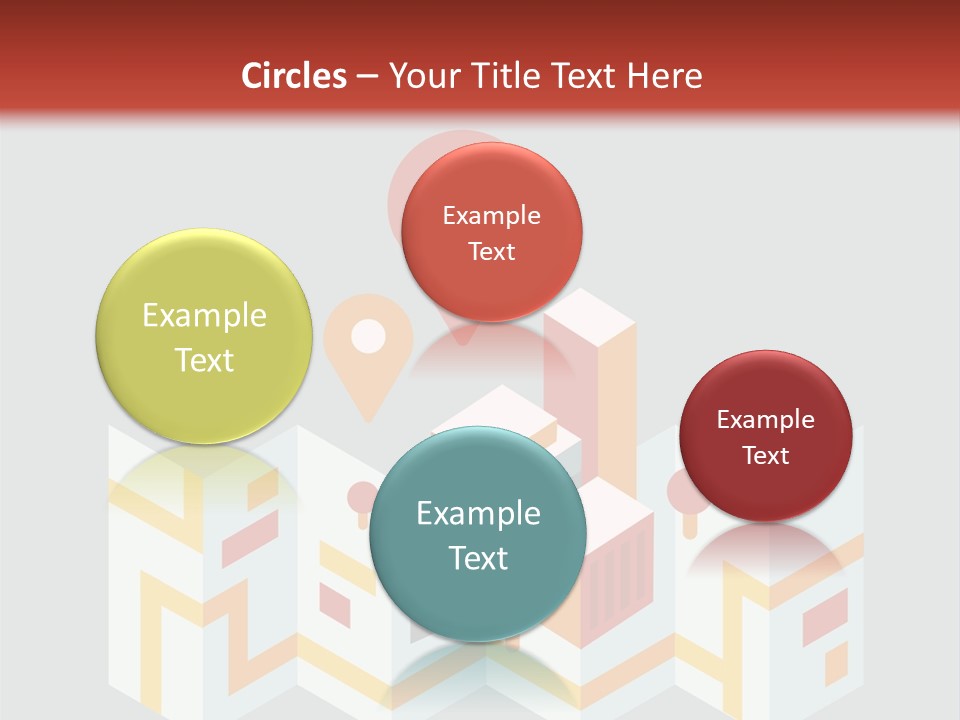A Map With A Pin On It And A Red Background PowerPoint Template
