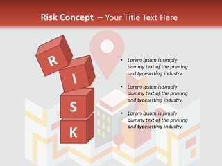 A Map With A Pin On It And A Red Background PowerPoint Template