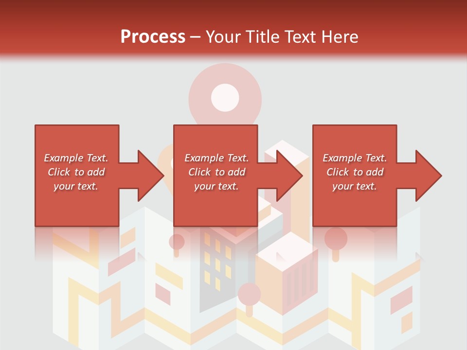 A Map With A Pin On It And A Red Background PowerPoint Template