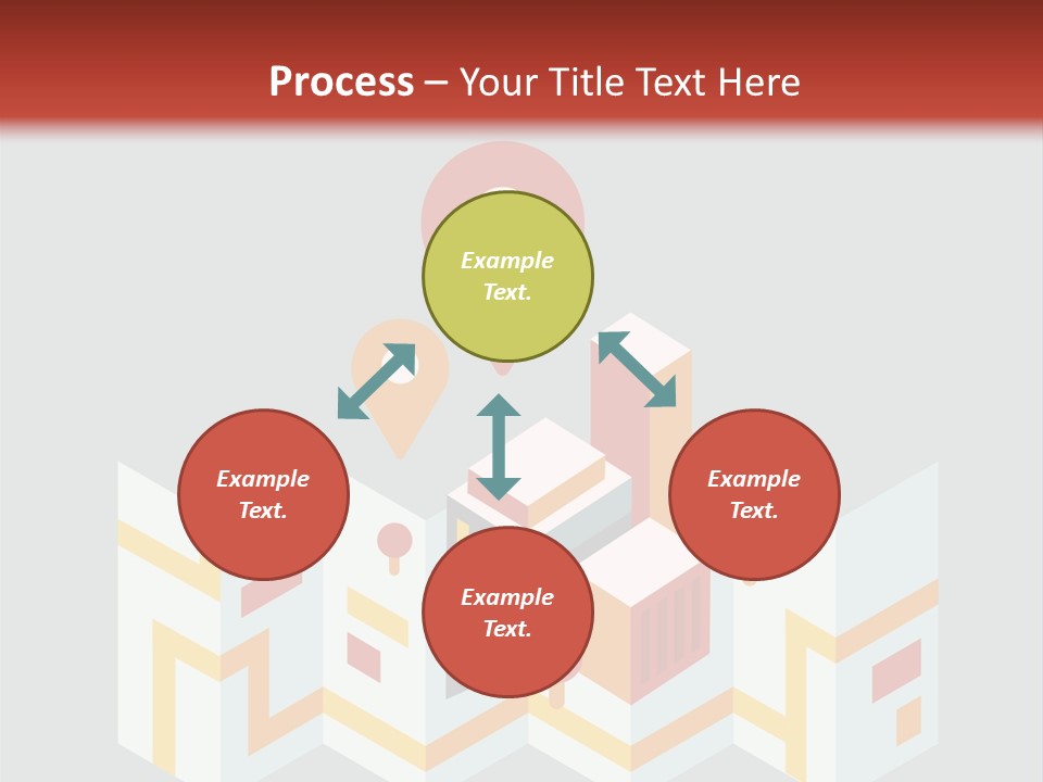 A Map With A Pin On It And A Red Background PowerPoint Template