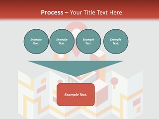 A Map With A Pin On It And A Red Background PowerPoint Template