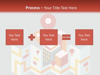 A Map With A Pin On It And A Red Background PowerPoint Template