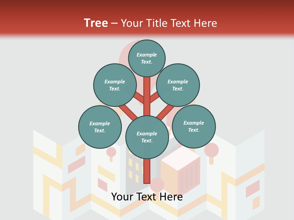 A Map With A Pin On It And A Red Background PowerPoint Template