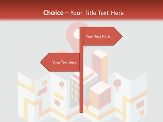 A Map With A Pin On It And A Red Background PowerPoint Template
