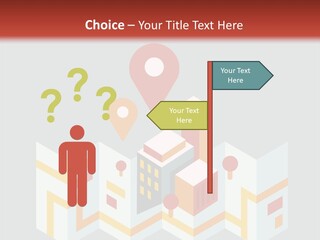 A Map With A Pin On It And A Red Background PowerPoint Template