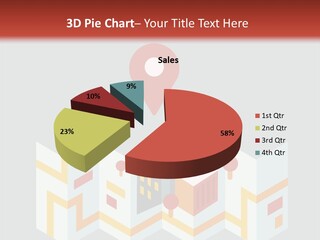 A Map With A Pin On It And A Red Background PowerPoint Template