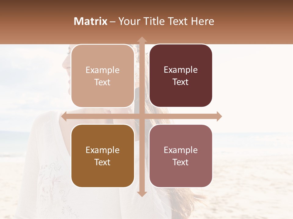 A Woman Holding A Seashell On The Beach PowerPoint Template