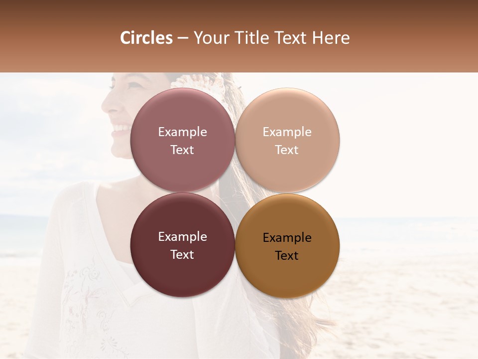 A Woman Holding A Seashell On The Beach PowerPoint Template