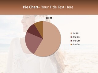 A Woman Holding A Seashell On The Beach PowerPoint Template