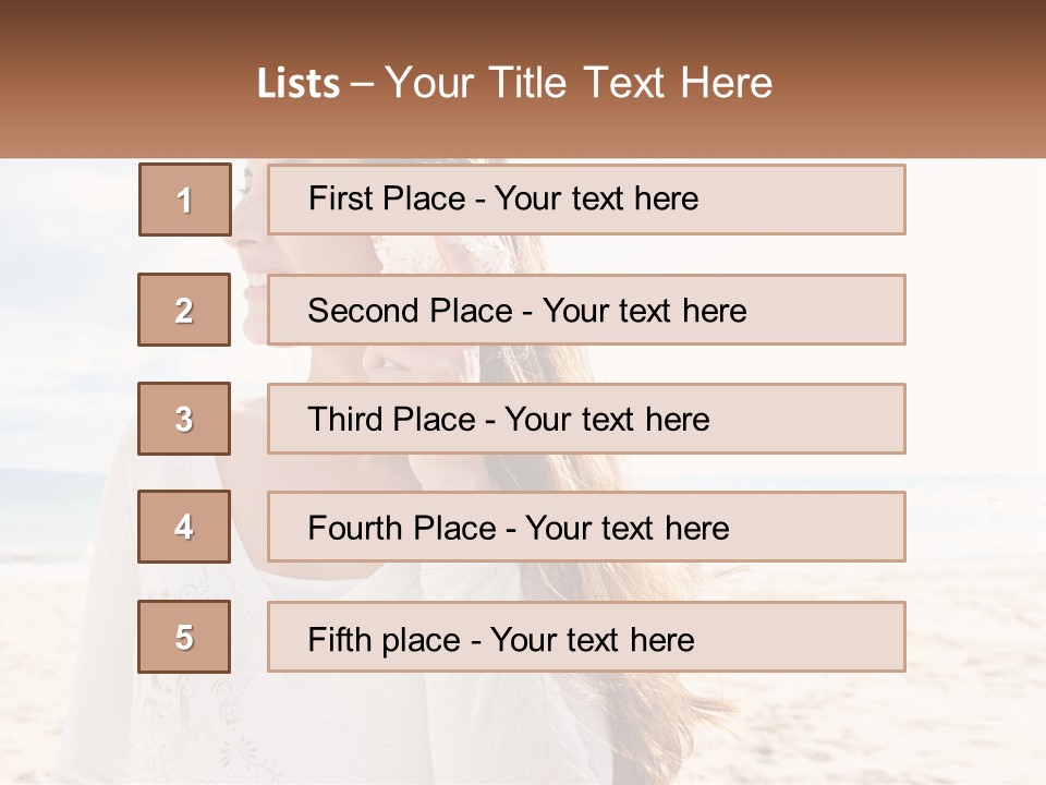 A Woman Holding A Seashell On The Beach PowerPoint Template