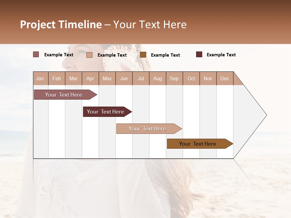 A Woman Holding A Seashell On The Beach PowerPoint Template