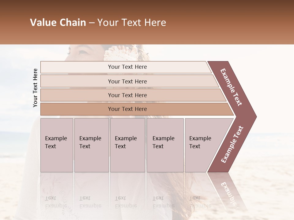 A Woman Holding A Seashell On The Beach PowerPoint Template