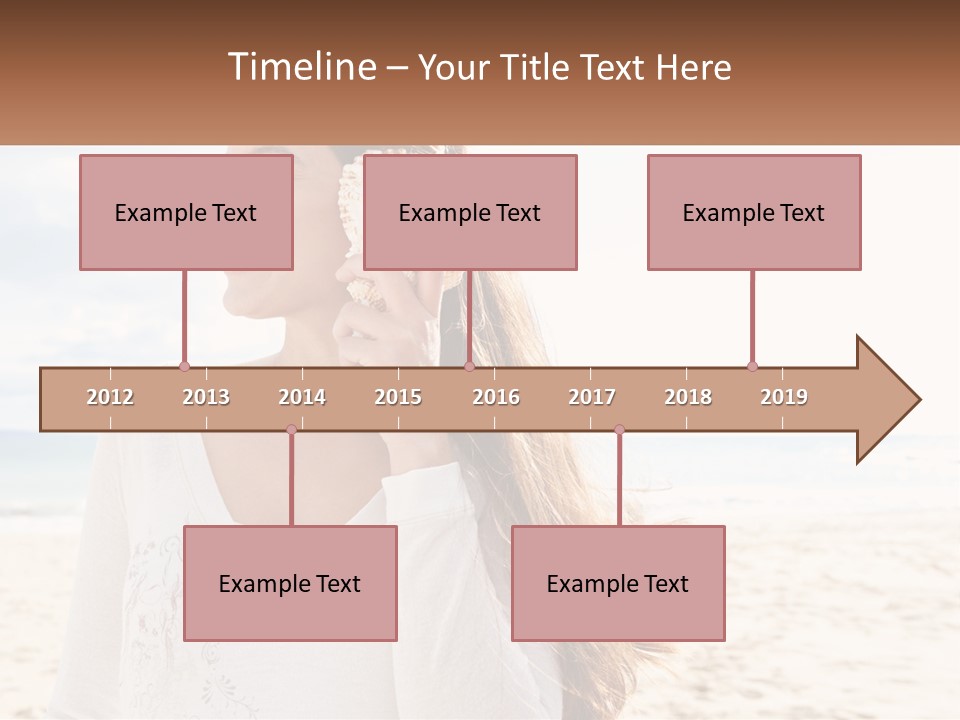 A Woman Holding A Seashell On The Beach PowerPoint Template