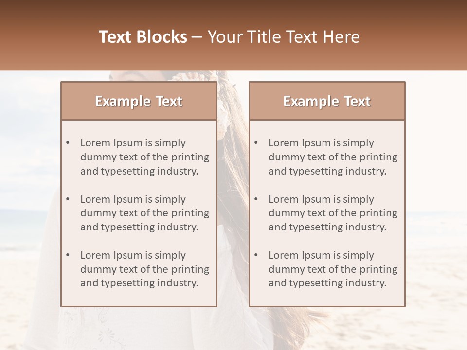 A Woman Holding A Seashell On The Beach PowerPoint Template