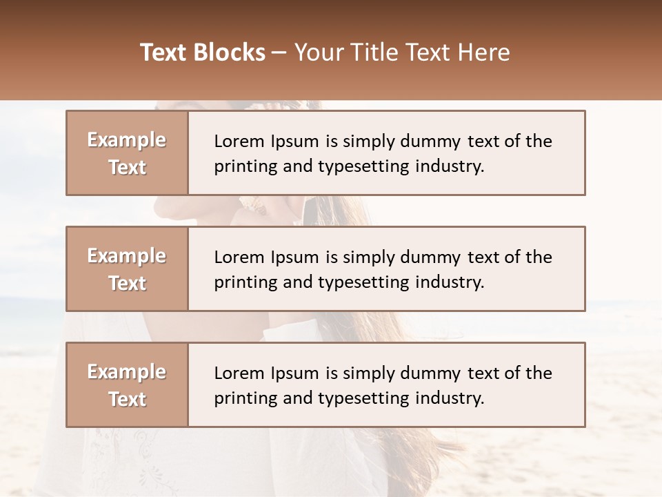 A Woman Holding A Seashell On The Beach PowerPoint Template