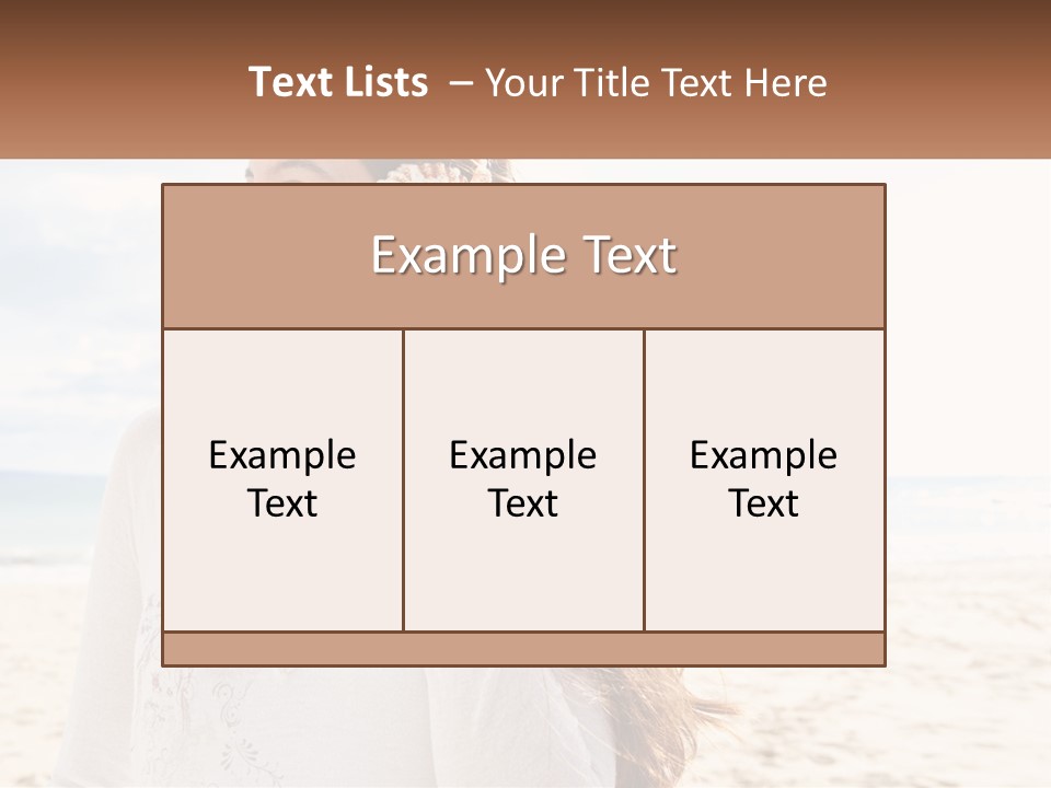 A Woman Holding A Seashell On The Beach PowerPoint Template