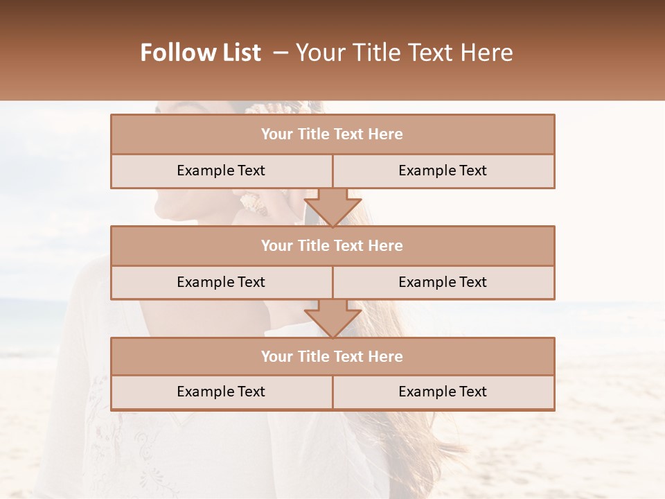 A Woman Holding A Seashell On The Beach PowerPoint Template