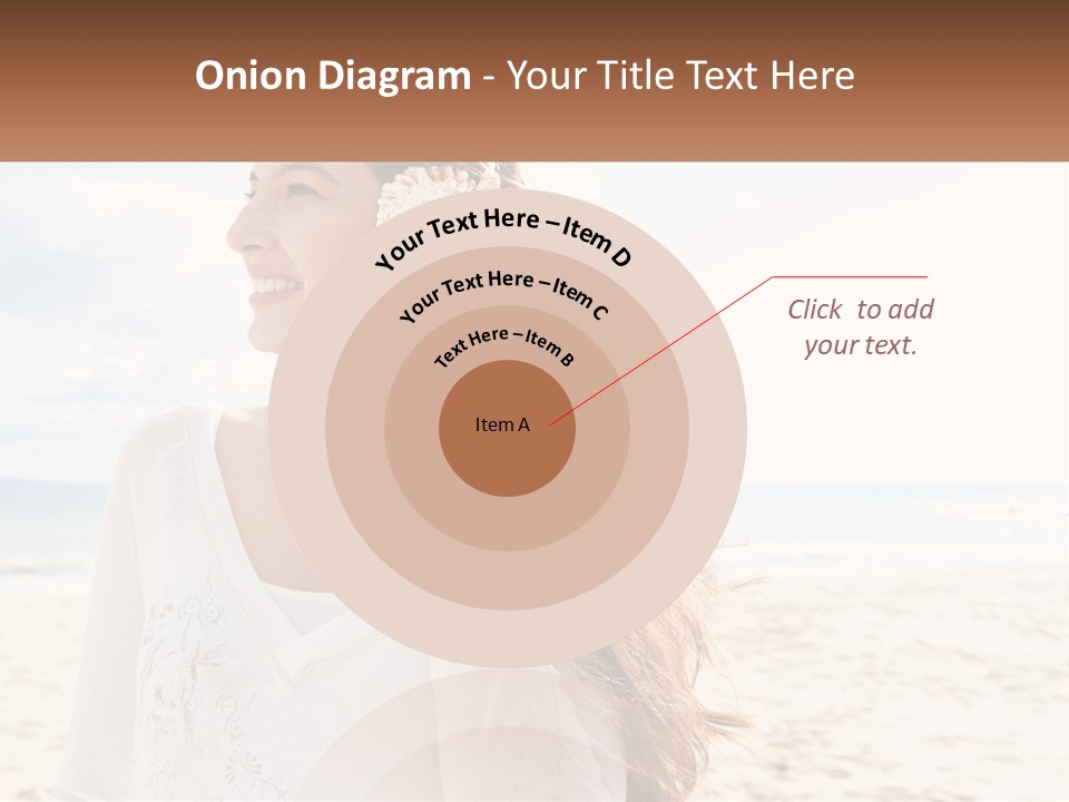 A Woman Holding A Seashell On The Beach PowerPoint Template