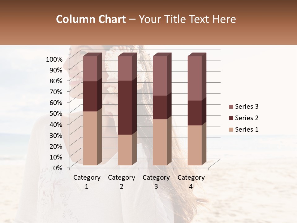 A Woman Holding A Seashell On The Beach PowerPoint Template