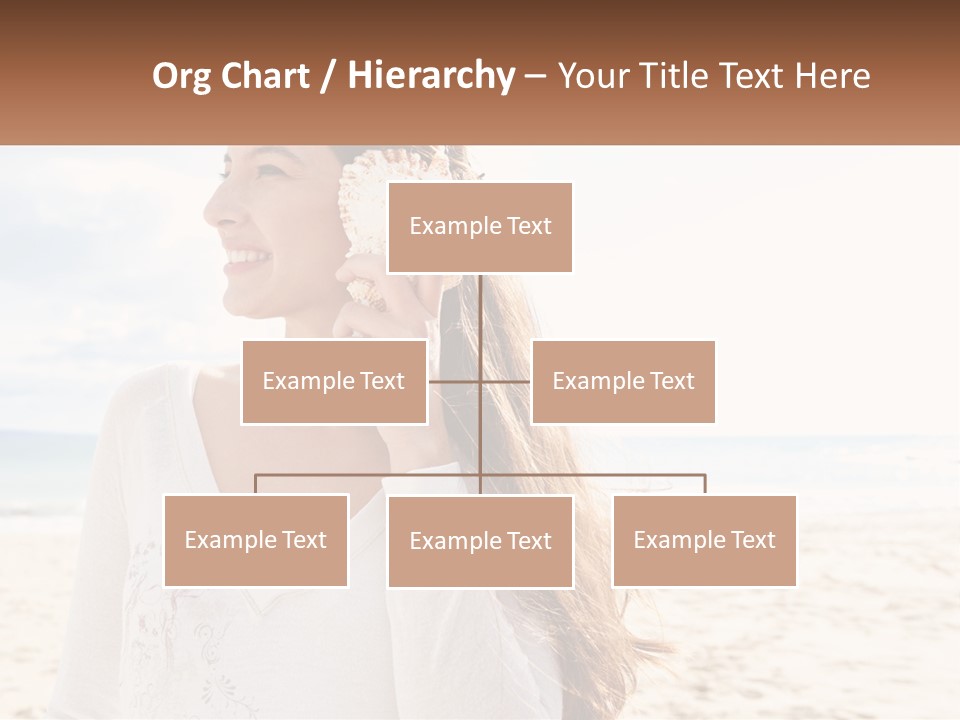 A Woman Holding A Seashell On The Beach PowerPoint Template