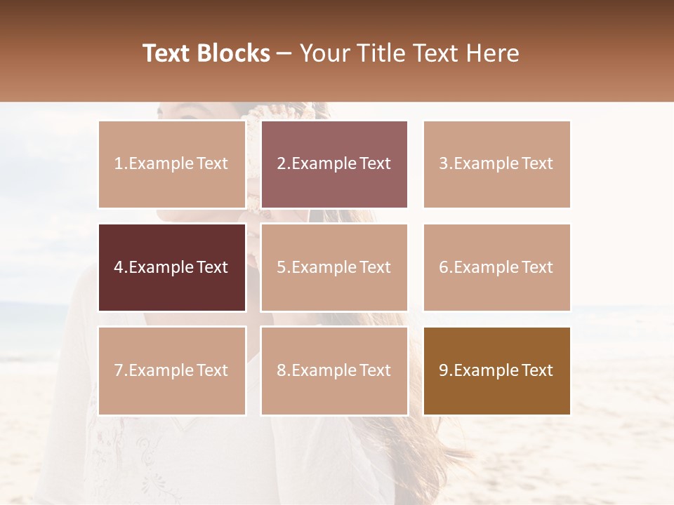 A Woman Holding A Seashell On The Beach PowerPoint Template