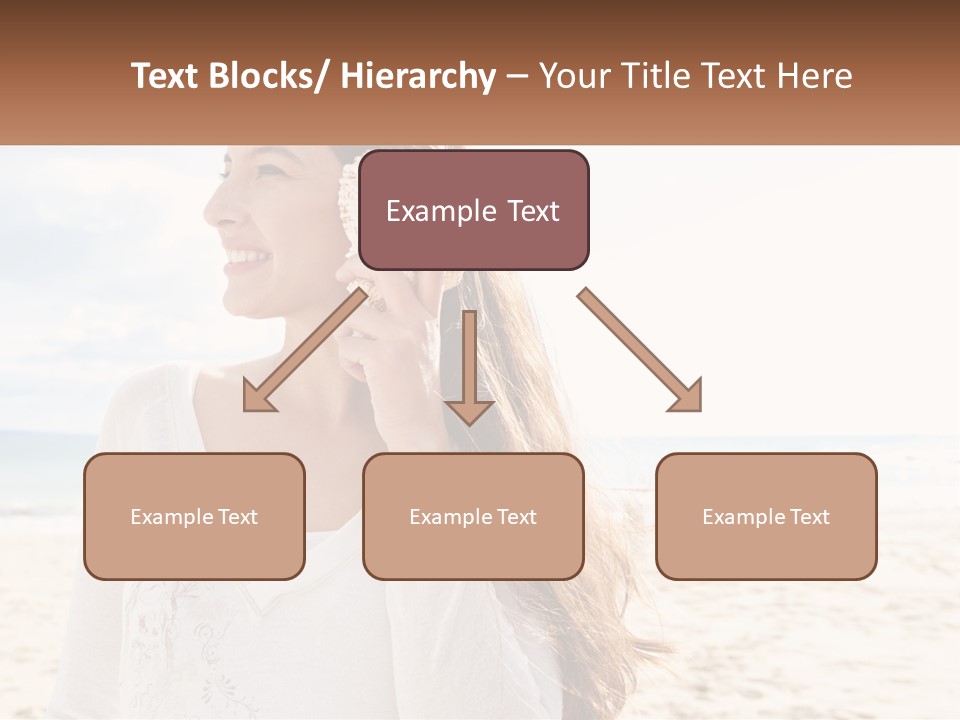 A Woman Holding A Seashell On The Beach PowerPoint Template