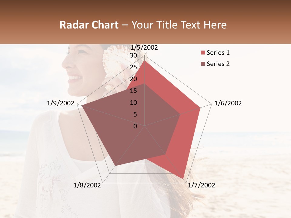 A Woman Holding A Seashell On The Beach PowerPoint Template