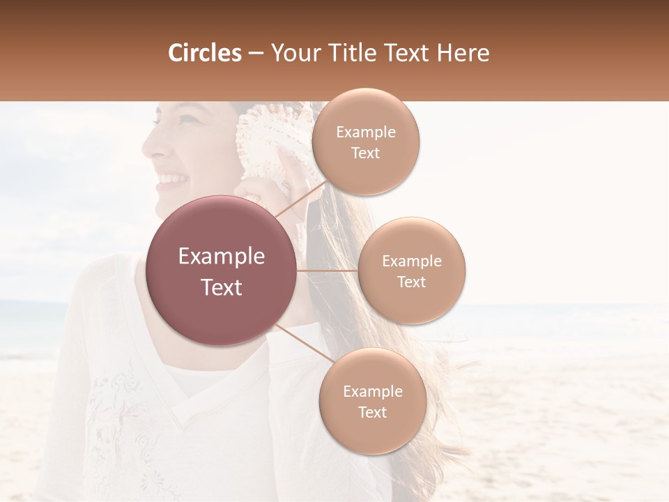 A Woman Holding A Seashell On The Beach PowerPoint Template