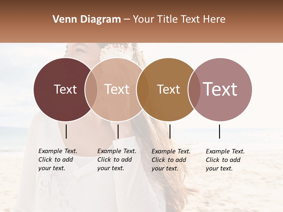 A Woman Holding A Seashell On The Beach PowerPoint Template