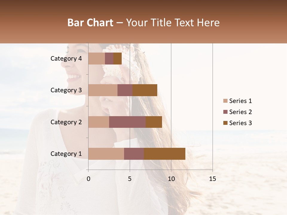 A Woman Holding A Seashell On The Beach PowerPoint Template