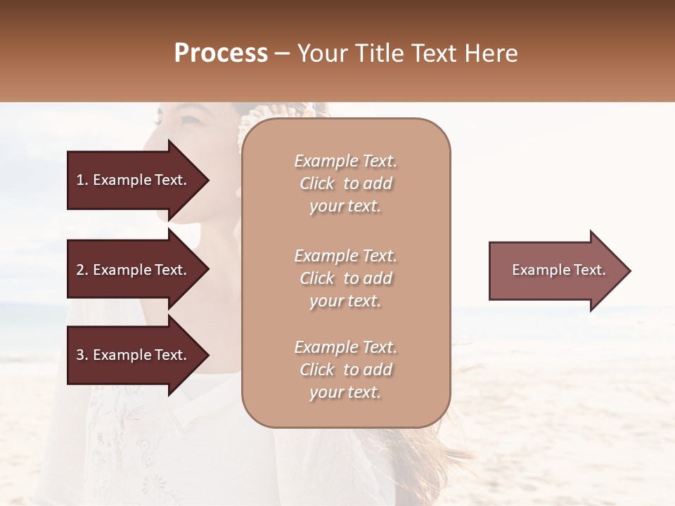 A Woman Holding A Seashell On The Beach PowerPoint Template