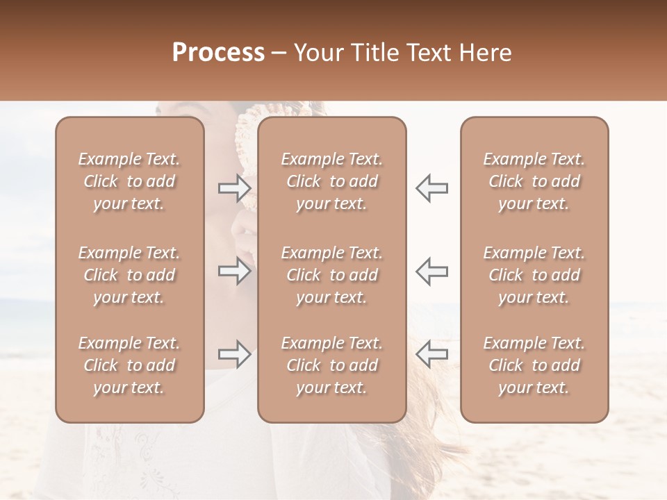 A Woman Holding A Seashell On The Beach PowerPoint Template