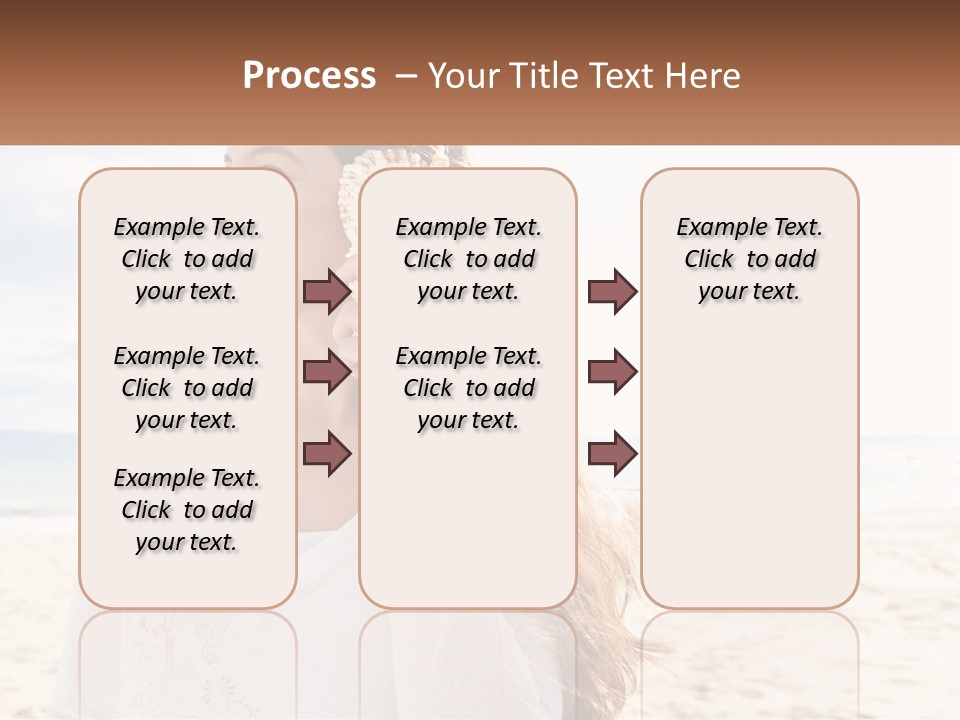 A Woman Holding A Seashell On The Beach PowerPoint Template