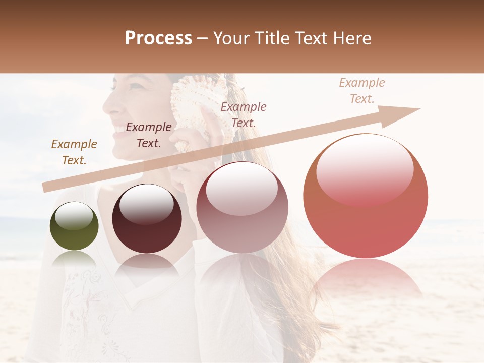 A Woman Holding A Seashell On The Beach PowerPoint Template