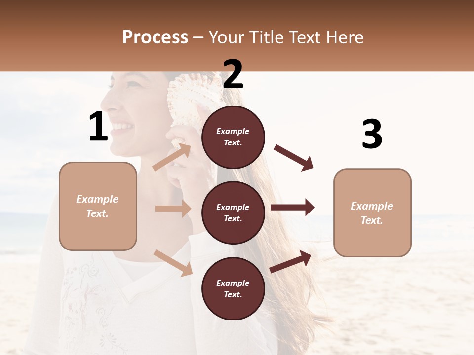 A Woman Holding A Seashell On The Beach PowerPoint Template