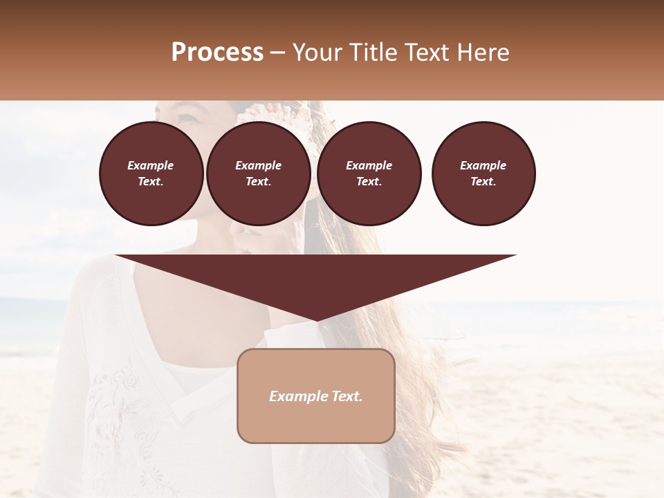 A Woman Holding A Seashell On The Beach PowerPoint Template