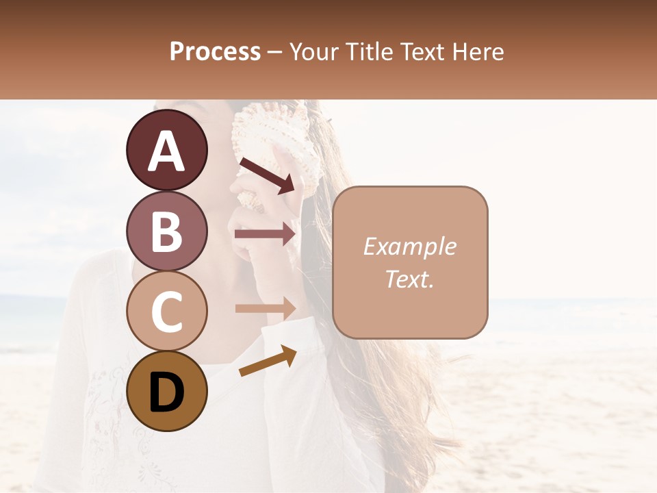 A Woman Holding A Seashell On The Beach PowerPoint Template