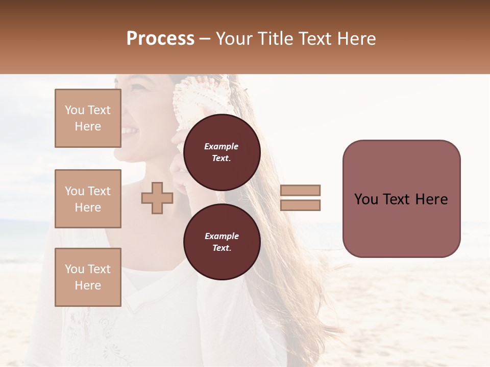 A Woman Holding A Seashell On The Beach PowerPoint Template