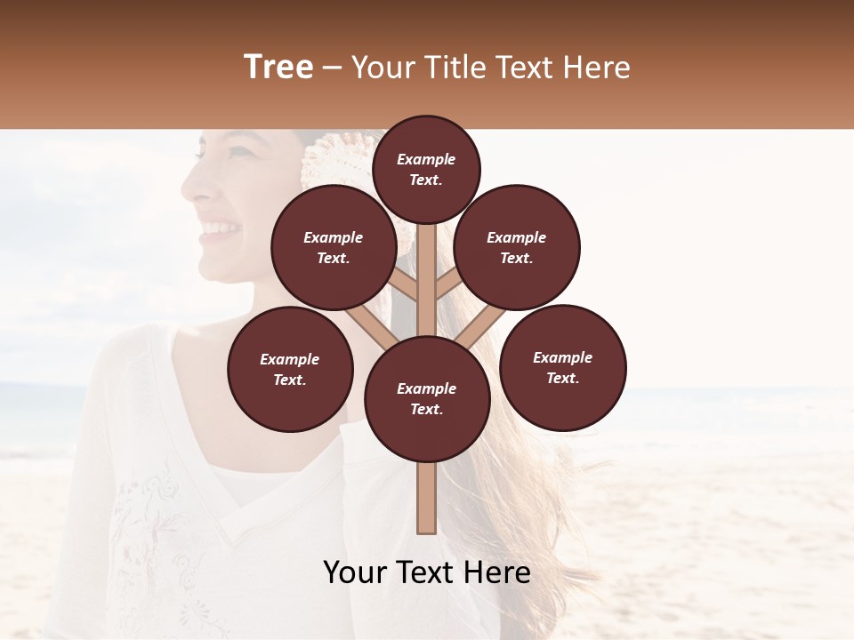 A Woman Holding A Seashell On The Beach PowerPoint Template