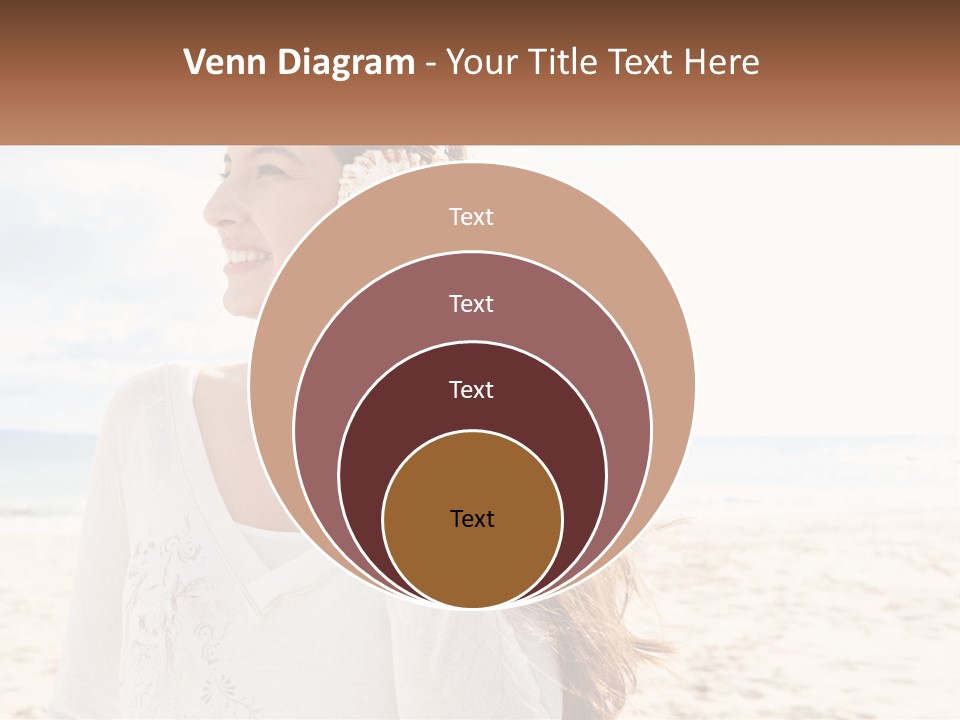 A Woman Holding A Seashell On The Beach PowerPoint Template