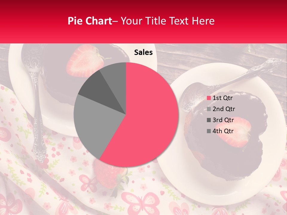 Two Plates Of Desserts With Chocolate Frosting And Strawberries PowerPoint Template