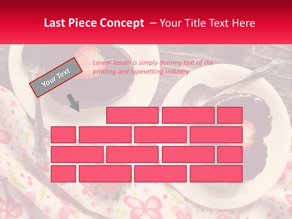 Two Plates Of Desserts With Chocolate Frosting And Strawberries PowerPoint Template