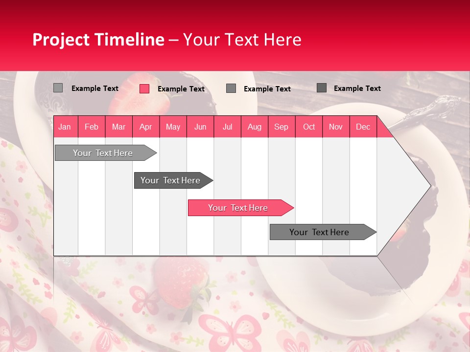 Two Plates Of Desserts With Chocolate Frosting And Strawberries PowerPoint Template