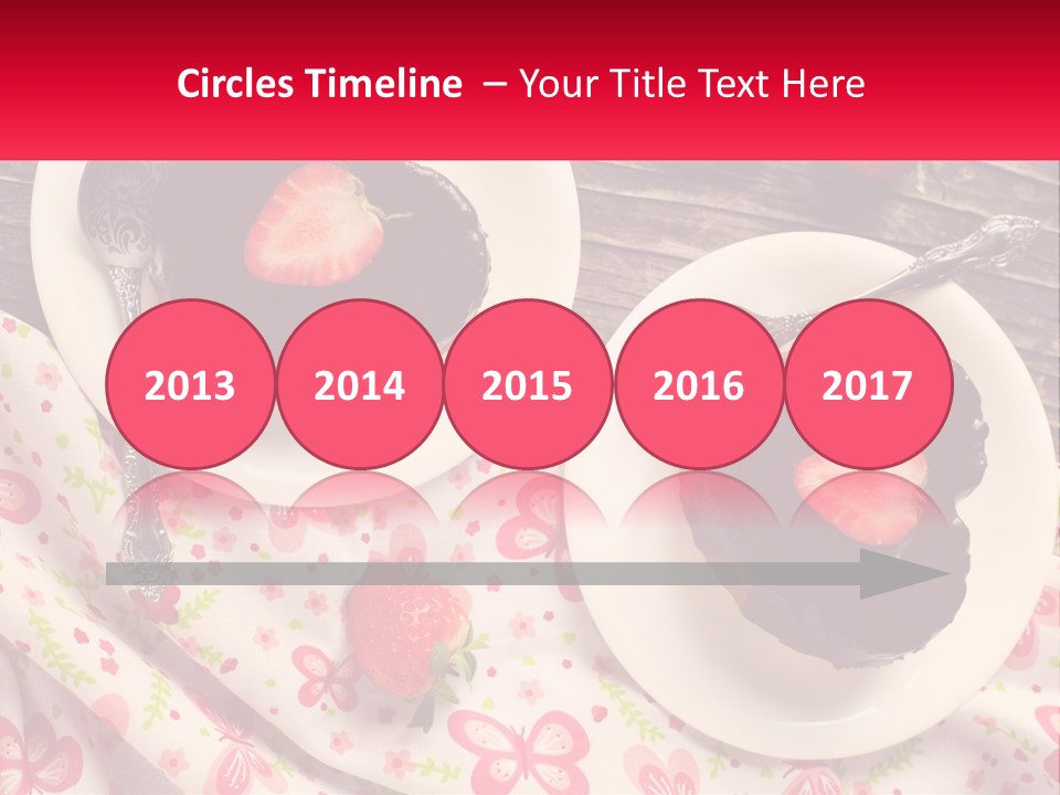 Two Plates Of Desserts With Chocolate Frosting And Strawberries PowerPoint Template