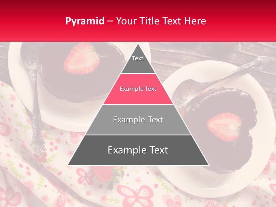 Two Plates Of Desserts With Chocolate Frosting And Strawberries PowerPoint Template