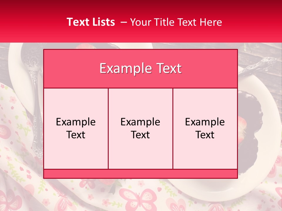 Two Plates Of Desserts With Chocolate Frosting And Strawberries PowerPoint Template