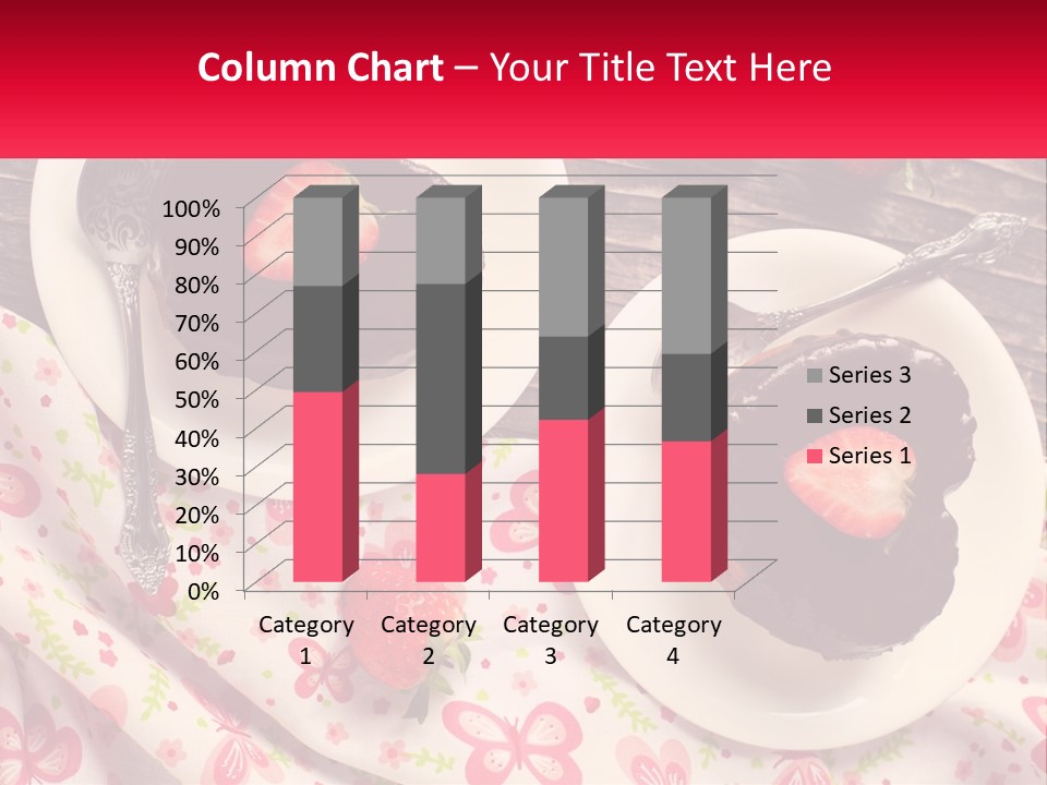 Two Plates Of Desserts With Chocolate Frosting And Strawberries PowerPoint Template