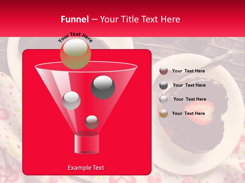 Two Plates Of Desserts With Chocolate Frosting And Strawberries PowerPoint Template